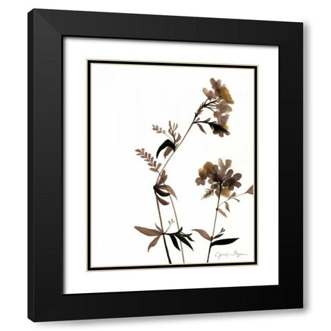 Watermark Wildflowers II Black Modern Wood Framed Art Print with Double Matting by Goldberger, Jennifer