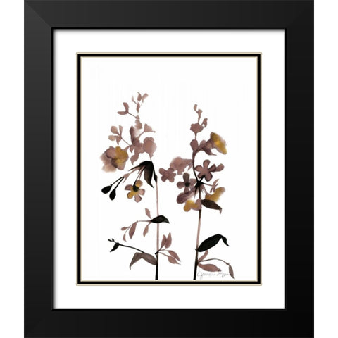 Watermark Wildflowers III Black Modern Wood Framed Art Print with Double Matting by Goldberger, Jennifer