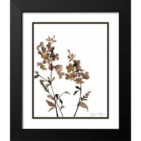 Watermark Wildflowers IV Black Modern Wood Framed Art Print with Double Matting by Goldberger, Jennifer