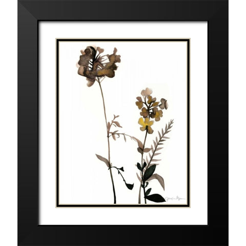 Watermark Wildflowers V Black Modern Wood Framed Art Print with Double Matting by Goldberger, Jennifer