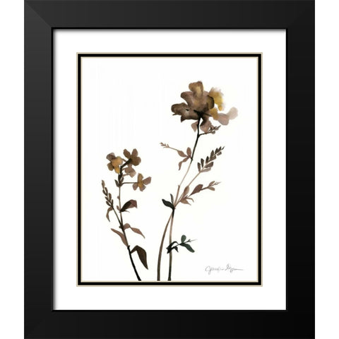 Watermark Wildflowers VI Black Modern Wood Framed Art Print with Double Matting by Goldberger, Jennifer