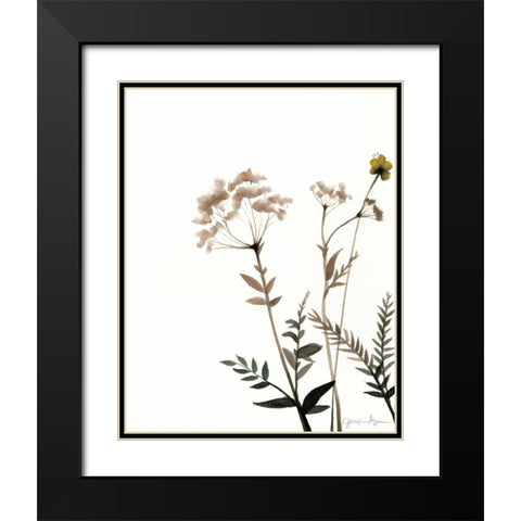 Watermark Wildflowers IX Black Modern Wood Framed Art Print with Double Matting by Goldberger, Jennifer