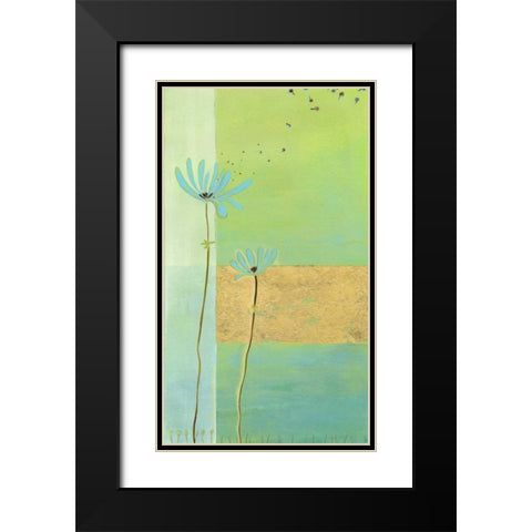 Blue Seedlings I Black Modern Wood Framed Art Print with Double Matting by Vess, June Erica