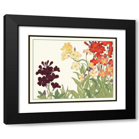 Japanese Flower Garden I Black Modern Wood Framed Art Print with Double Matting by Konan, Tanigami