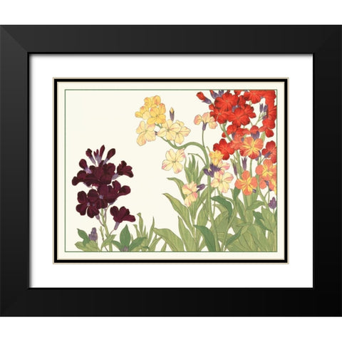 Japanese Flower Garden I Black Modern Wood Framed Art Print with Double Matting by Konan, Tanigami