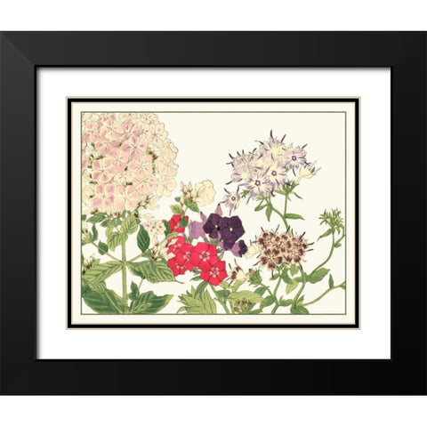 Japanese Flower Garden II Black Modern Wood Framed Art Print with Double Matting by Konan, Tanigami