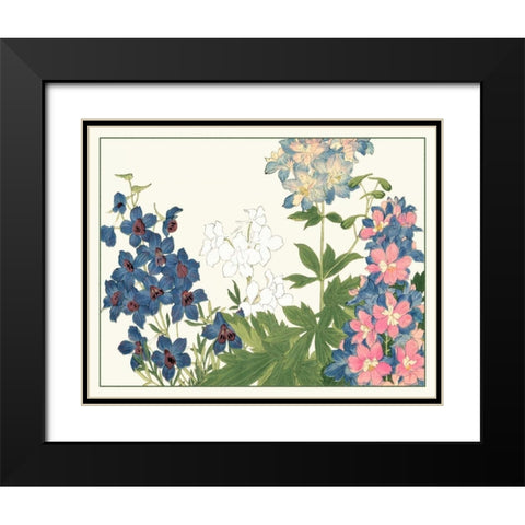 Japanese Flower Garden III Black Modern Wood Framed Art Print with Double Matting by Konan, Tanigami