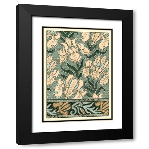 Garden Tapestry II Black Modern Wood Framed Art Print with Double Matting by Grasset