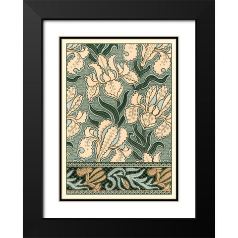 Garden Tapestry II Black Modern Wood Framed Art Print with Double Matting by Grasset