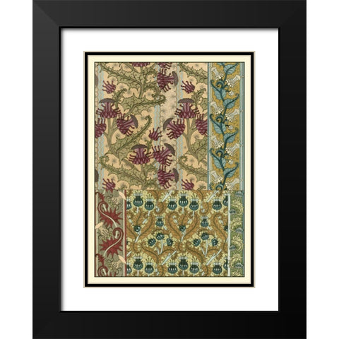 Garden Tapestry IV Black Modern Wood Framed Art Print with Double Matting by Grasset