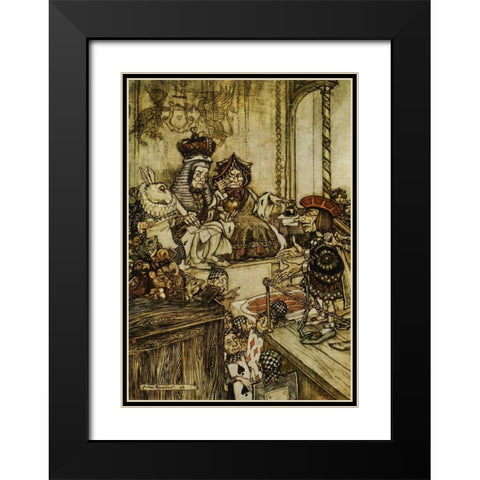 Who Stole The Tarts  Black Modern Wood Framed Art Print with Double Matting by Rackham