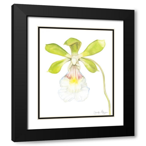 Orchid Beauty I Black Modern Wood Framed Art Print with Double Matting by Goldberger, Jennifer