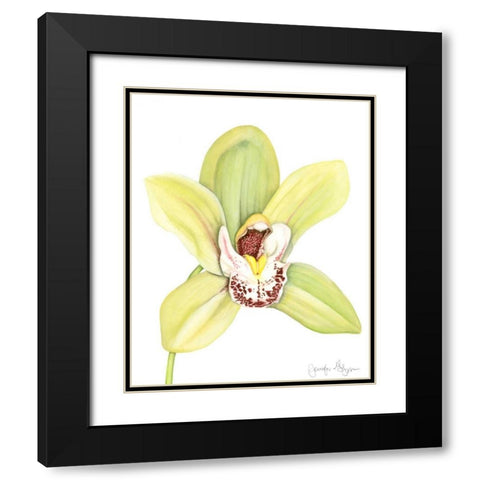 Orchid Beauty II Black Modern Wood Framed Art Print with Double Matting by Goldberger, Jennifer