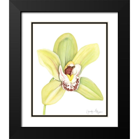Orchid Beauty II Black Modern Wood Framed Art Print with Double Matting by Goldberger, Jennifer