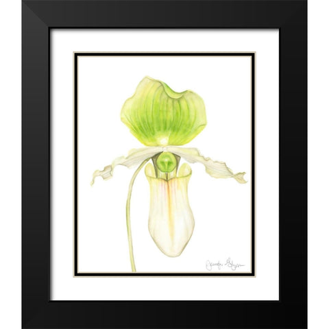 Orchid Beauty IV Black Modern Wood Framed Art Print with Double Matting by Goldberger, Jennifer