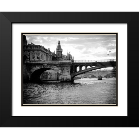Custom Le Pont at Notre Dame (RM) Black Modern Wood Framed Art Print with Double Matting by Sheffield, Jennings