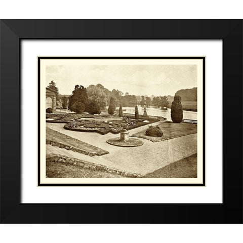 Sepia Garden View III Black Modern Wood Framed Art Print with Double Matting by unknown