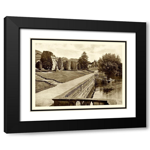 Sepia Garden View IV Black Modern Wood Framed Art Print with Double Matting by unknown