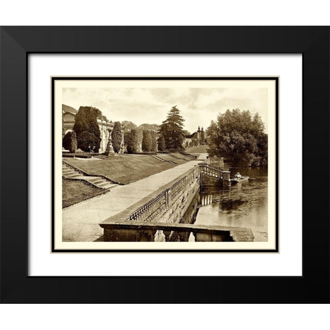 Sepia Garden View IV Black Modern Wood Framed Art Print with Double Matting by unknown