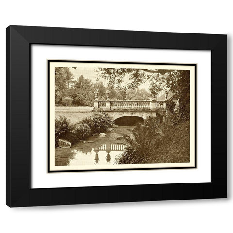 Sepia Garden View V Black Modern Wood Framed Art Print with Double Matting by unknown