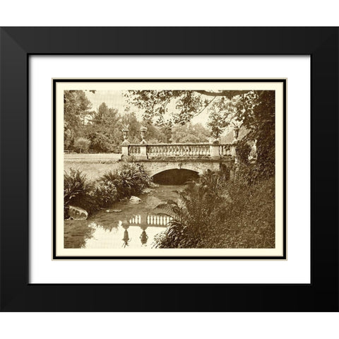 Sepia Garden View V Black Modern Wood Framed Art Print with Double Matting by unknown