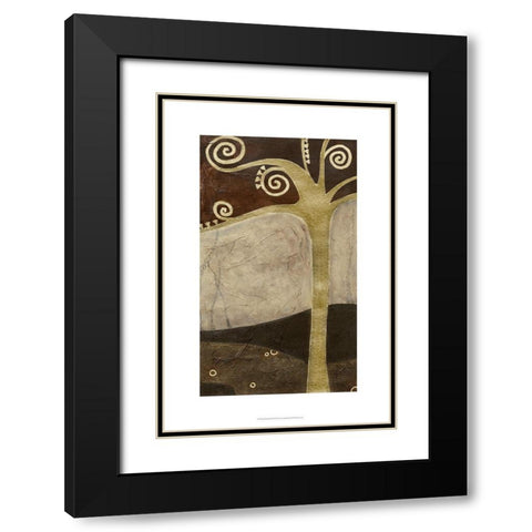Sylvan Spirals II Black Modern Wood Framed Art Print with Double Matting by Vess, June Erica