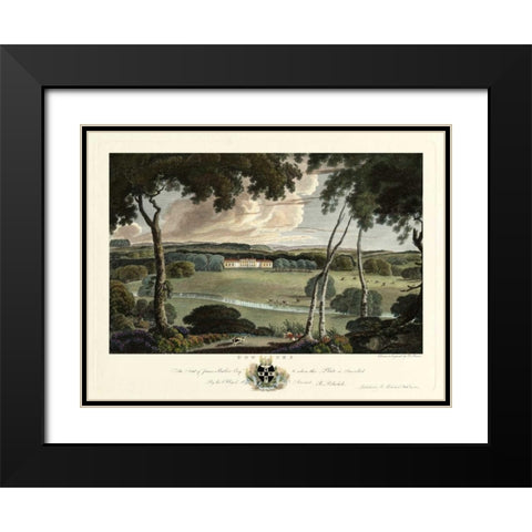 Downes Estate Black Modern Wood Framed Art Print with Double Matting by Polwhele, Richard