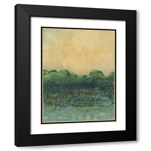 Viridian Marsh I Black Modern Wood Framed Art Print with Double Matting by Holland, Julie