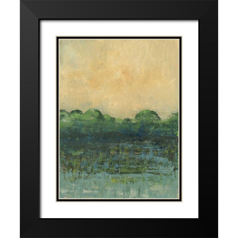 Viridian Marsh I Black Modern Wood Framed Art Print with Double Matting by Holland, Julie