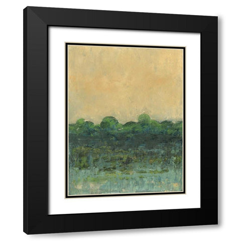 Viridian Marsh II Black Modern Wood Framed Art Print with Double Matting by Holland, Julie