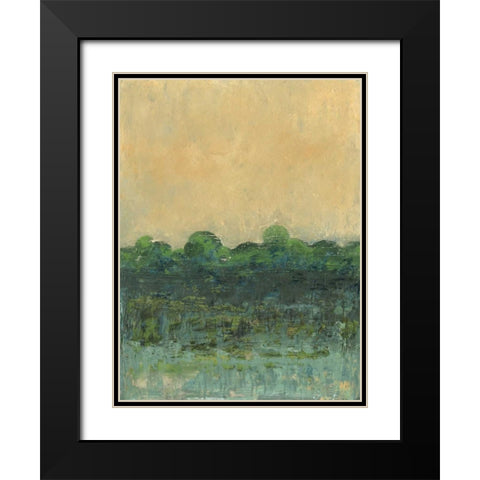 Viridian Marsh II Black Modern Wood Framed Art Print with Double Matting by Holland, Julie