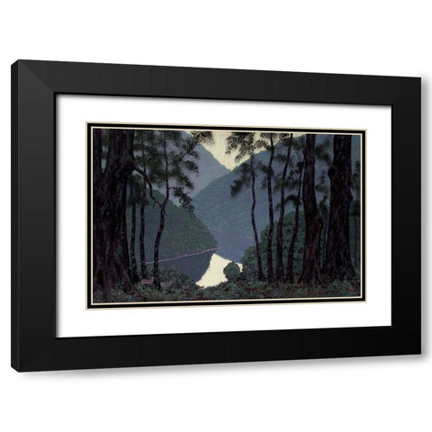 Spring Black Modern Wood Framed Art Print with Double Matting by Stone, Walter King