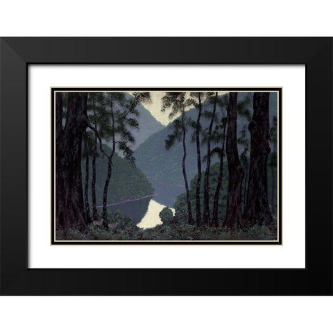 Spring Black Modern Wood Framed Art Print with Double Matting by Stone, Walter King