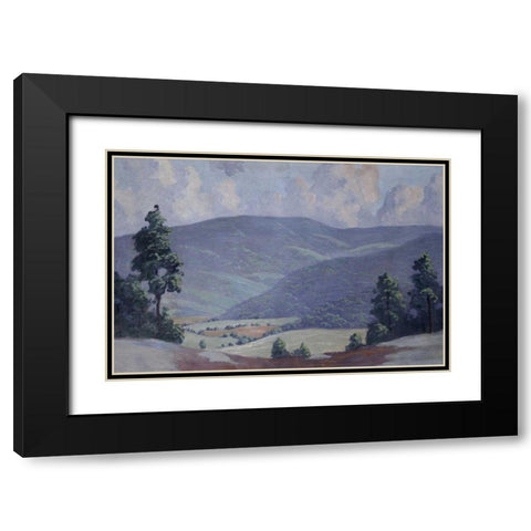 Summer Black Modern Wood Framed Art Print with Double Matting by Stone, Walter King