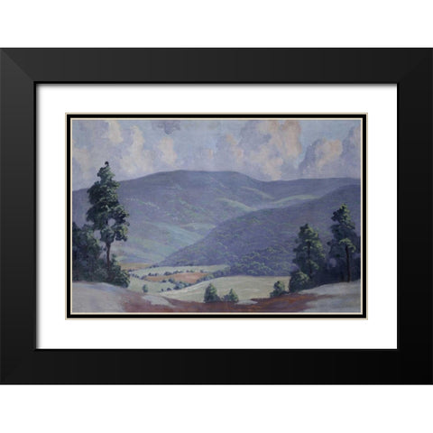 Summer Black Modern Wood Framed Art Print with Double Matting by Stone, Walter King