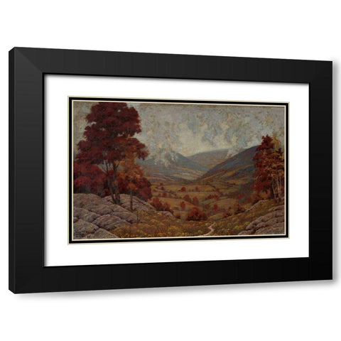 Autumn Black Modern Wood Framed Art Print with Double Matting by Stone, Walter King