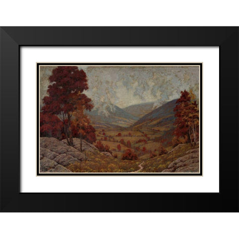 Autumn Black Modern Wood Framed Art Print with Double Matting by Stone, Walter King