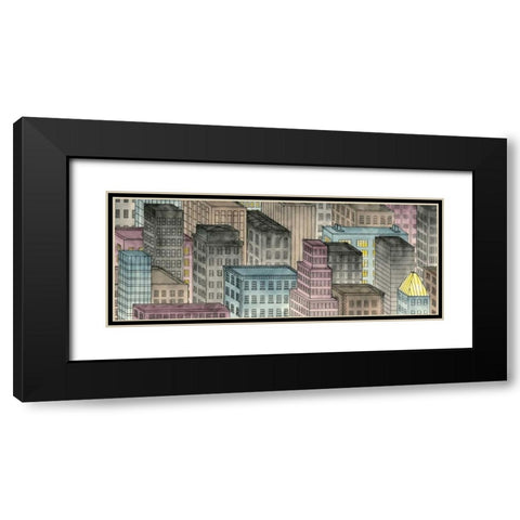 City by Night I Black Modern Wood Framed Art Print with Double Matting by Swinford, Charles