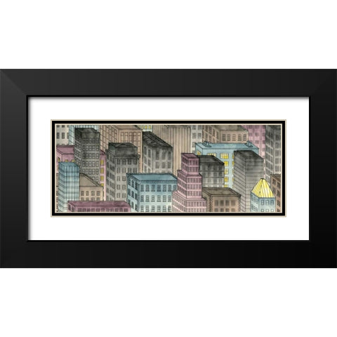 City by Night I Black Modern Wood Framed Art Print with Double Matting by Swinford, Charles