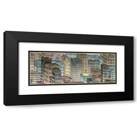 City by Night II Black Modern Wood Framed Art Print with Double Matting by Swinford, Charles