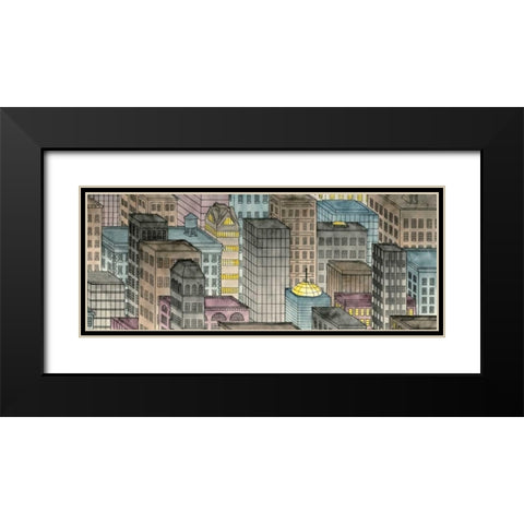 City by Night II Black Modern Wood Framed Art Print with Double Matting by Swinford, Charles