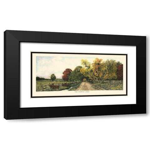 The Country Road Black Modern Wood Framed Art Print with Double Matting by Eaton, C. Harry