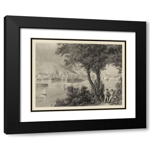 Scenic City Views IV Black Modern Wood Framed Art Print with Double Matting by Warren, A.C.
