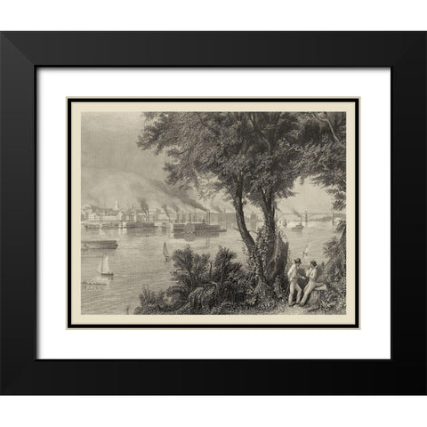 Scenic City Views IV Black Modern Wood Framed Art Print with Double Matting by Warren, A.C.