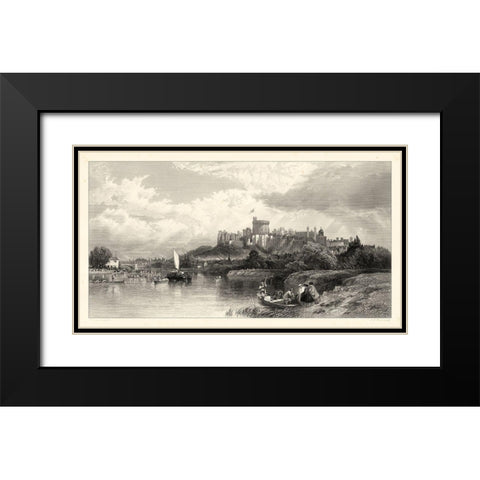 Classical Seaport I Black Modern Wood Framed Art Print with Double Matting by Duncan, E.
