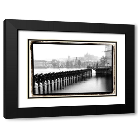 Quiet River Black Modern Wood Framed Art Print with Double Matting by DeNardo, Laura