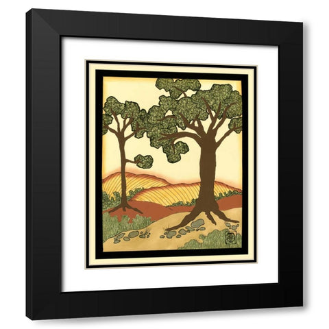 Warm Horizons II Black Modern Wood Framed Art Print with Double Matting by Goldberger, Jennifer