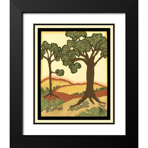 Warm Horizons II Black Modern Wood Framed Art Print with Double Matting by Goldberger, Jennifer