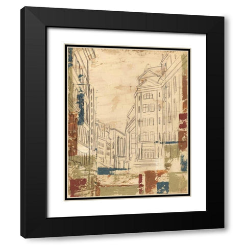 Streets of Downtown II Black Modern Wood Framed Art Print with Double Matting by Harper, Ethan