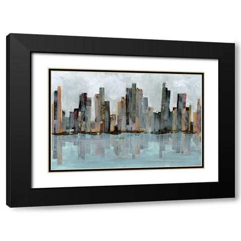 Second City II Black Modern Wood Framed Art Print with Double Matting by Fagalde, Jarman